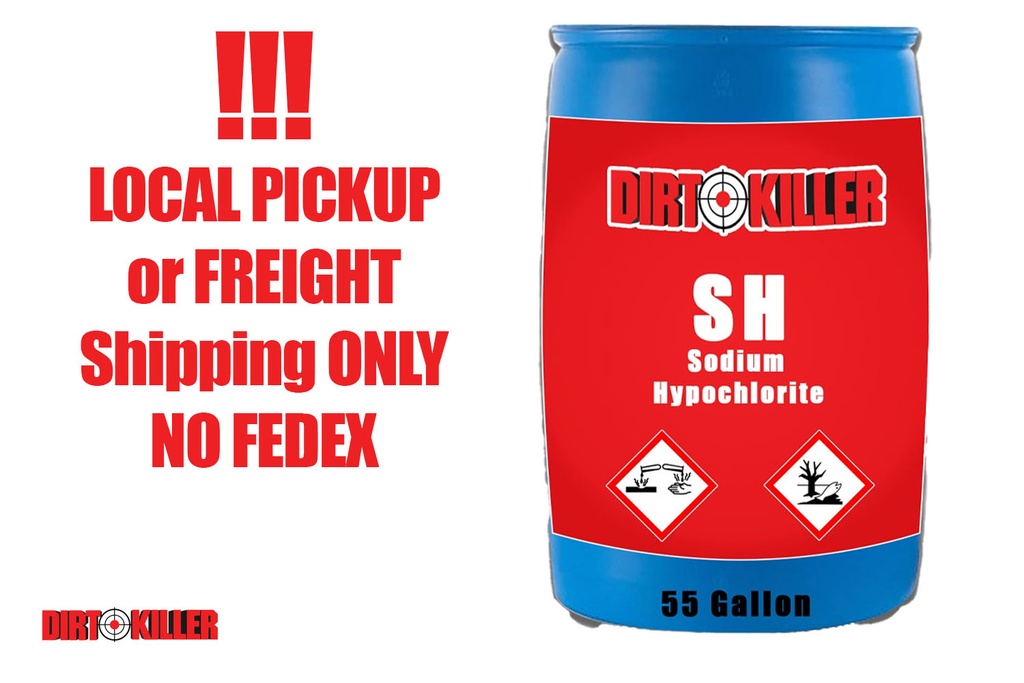 55gal Drum Chemical Bleach Sodium Hypochlorite 12.5 ,12.5, Dirt Killer